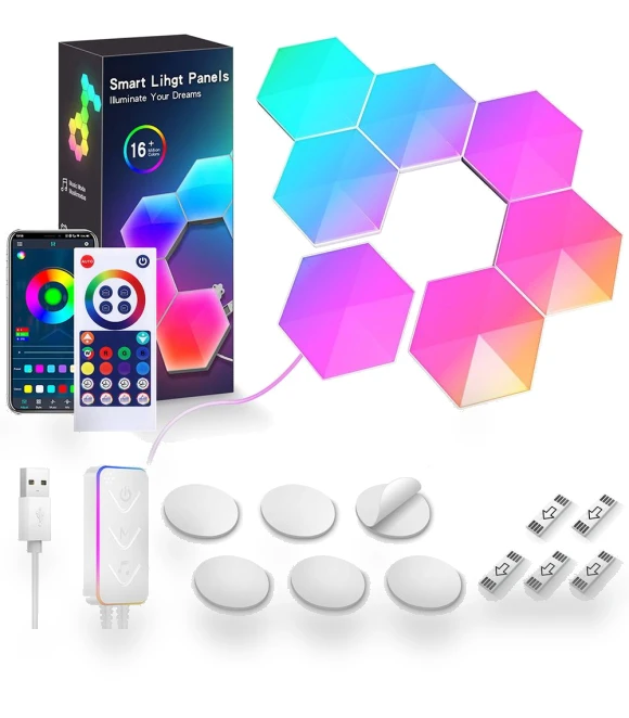 Smart LED Hexagon Wall Sconces RGBIC — Wall Lighting, Gift World