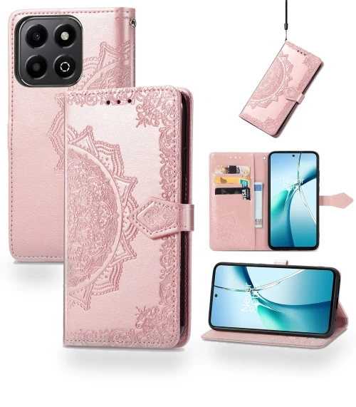 Mandala Flower Embossed Leather Phone Case — Phone Accessories, Honor