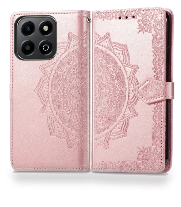 Mandala Flower Embossed Leather Phone Case — Phone Accessories, Honor