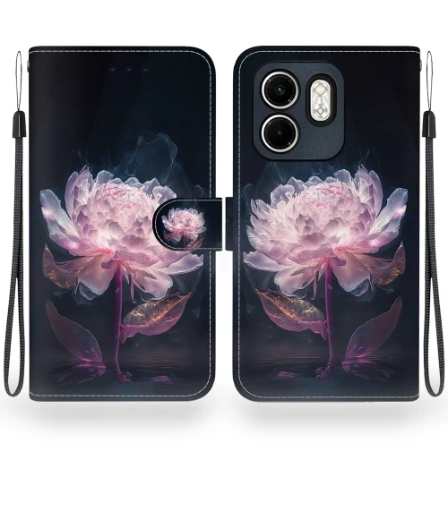 Crystal Texture Colored Drawing Leather Phone Case for Infinix Hot 50i/Smart 9 — Mobile Devices & Accessories, Infinix