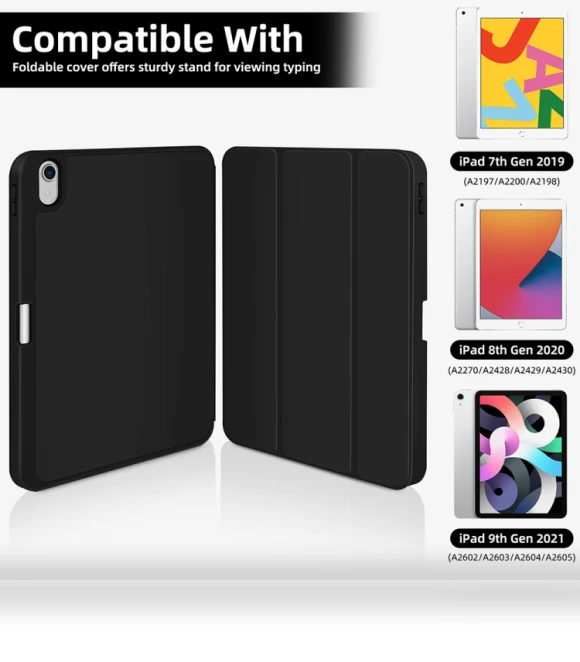 3-fold TPU Smart Leather Tablet Case with Pen Slot for iPad 10th Gen 10.9 2022 — Keyboard Cases