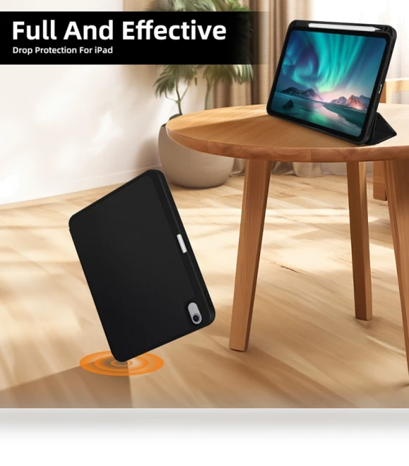 3-fold TPU Smart Leather Tablet Case with Pen Slot for iPad 10th Gen 10.9 2022 — Keyboard Cases