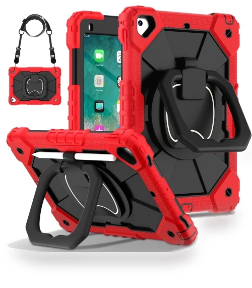 Contrast Color Robot Silicone Hybrid PC Tablet Case for iPad Air/Air 2/9.7 2018/2017 — Protective Cases