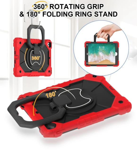 Contrast Color Robot Silicone Hybrid PC Tablet Case for iPad Air/Air 2/9.7 2018/2017 — Protective Cases