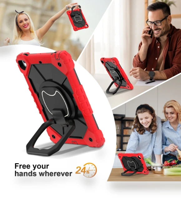 Contrast Color Robot Silicone Hybrid PC Tablet Case for iPad Air/Air 2/9.7 2018/2017 — Protective Cases
