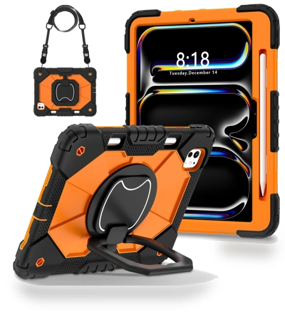 Contrast Color Robot Silicone Hybrid PC Tablet Case for iPad Pro 11 2024 — Cases