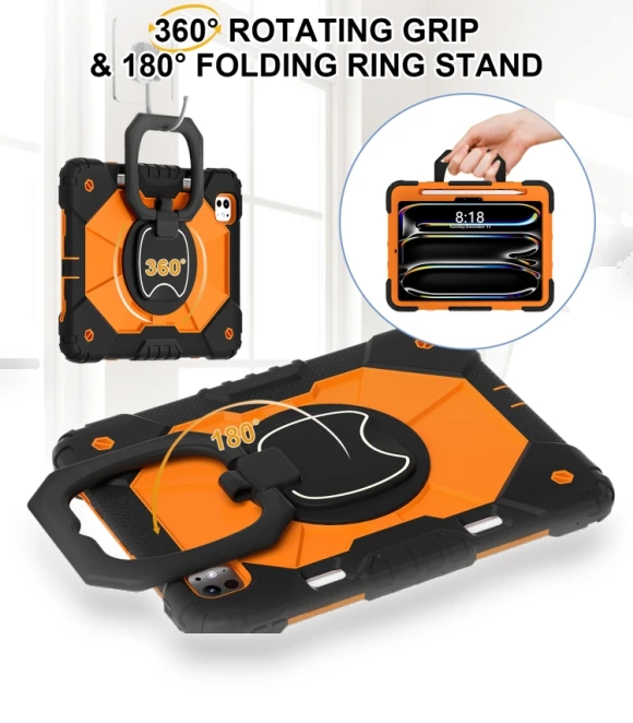 Contrast Color Robot Silicone Hybrid PC Tablet Case for iPad Pro 11 2024 — Cases
