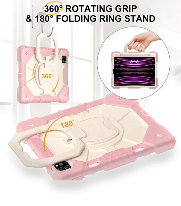 Contrast Color Robot Silicone Hybrid PC Tablet Case for iPad Pro 11 2022 / Air 10.9 2022 — Cases