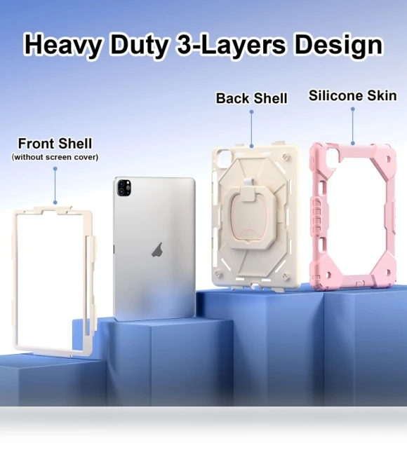 Contrast Color Robot Silicone Hybrid PC Tablet Case for iPad Pro 11 2022 / Air 10.9 2022 — Cases