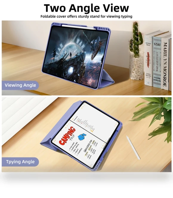 3-fold TPU Smart Leather Tablet Case for iPad Pro 12.9 with Pen Slot — Bags