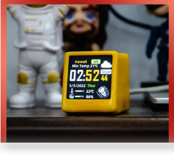 Portable Smart WiFi Weather Station with Temperature, Humidity, Time, and Alarm Clock — Barometers