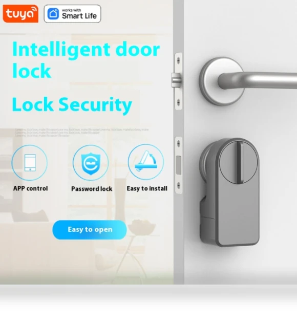 Smart Door Lock with Password Entry, Wireless Connectivity — Smart Home Security, Tuya