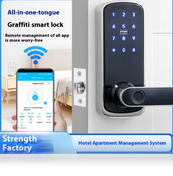 Wifi Fingerprint Smart Lock with Remote App and Bluetooth — Smart Home Security, Tuya