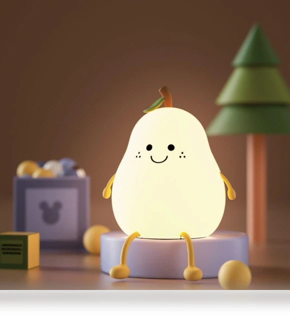 LED Silicone Night Light in Pear Shape — Night Lights, Happy World Electronics