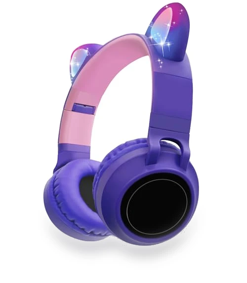 Cat Ear LED Light Wireless Headphones — In-Ear Headphones, CCSX
