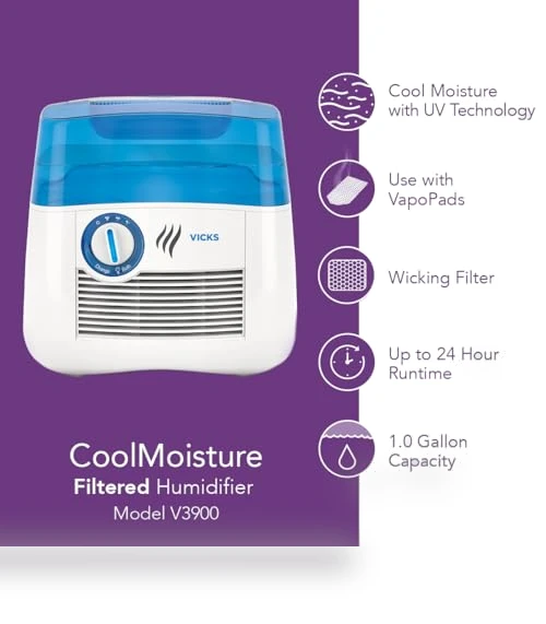 Cool Mist Humidifier with UV light — Air Moisturizers, Vicks