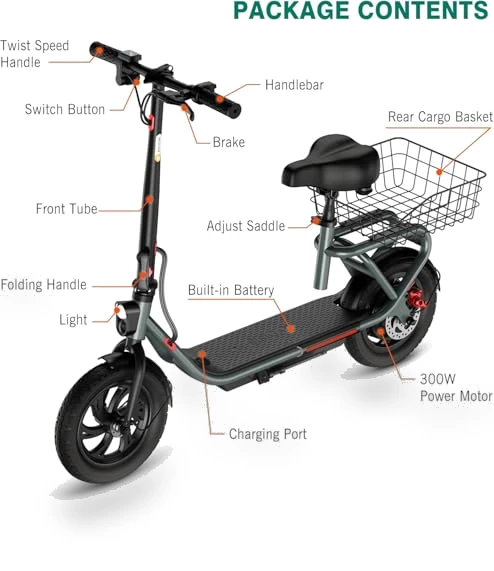 Electric Scooter with Seat — Electric Self-Balancing Scooters, SISIGAD