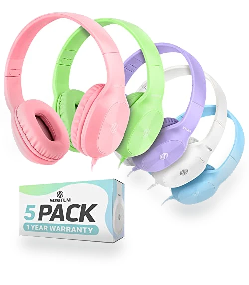 Kids Headphones Bulk Set — In-Ear Headphones, Sonitum