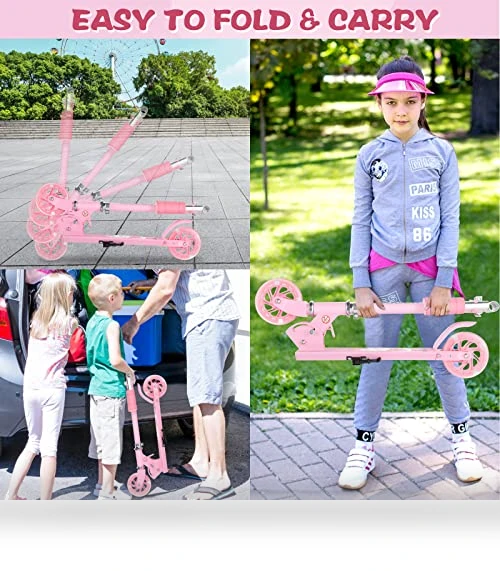 Kids Kick Scooter with LED Light Up Wheels — Push Scooters, KORGOL