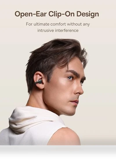 Open Ear Clip-On Earbuds — In-Ear Headphones, Baseus