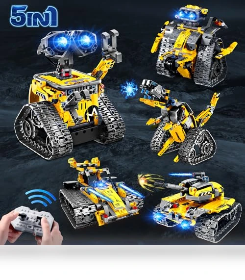 Robot Building Toys for Kids - 5 in 1 Remote & APP Controlled Building Set — Construction Kits, HOGOKIDS