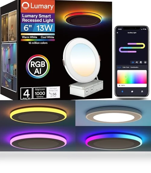 Smart Recessed Lighting with Gradient Accent and Night Ring — Recessed Lighting, Lumary