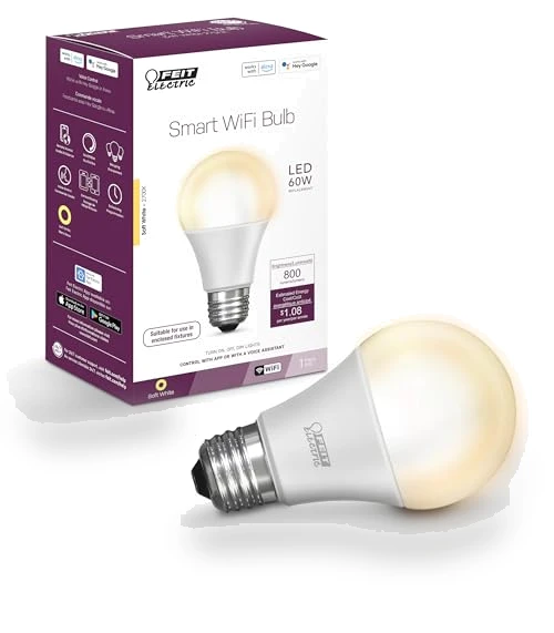 WiFi Dimmable Smart LED Light Bulb — Compact Fluorescent, Feit Electric