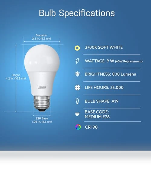 WiFi Dimmable Smart LED Light Bulb — Compact Fluorescent, Feit Electric