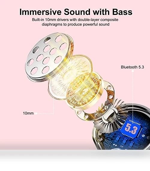 Wireless Earbuds with Dual LED Display — In-Ear Headphones, SPRTOYBAT