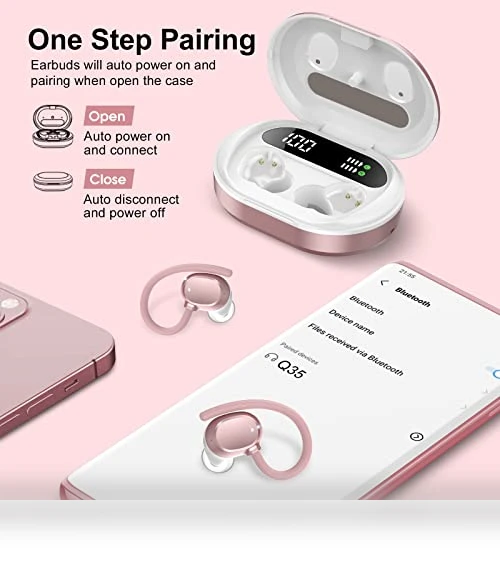 Wireless Earbuds with Dual LED Display — In-Ear Headphones, SPRTOYBAT