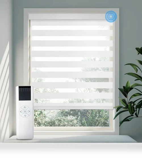 Motorized Zebra Blinds — Honeycomb, COOLWINDS