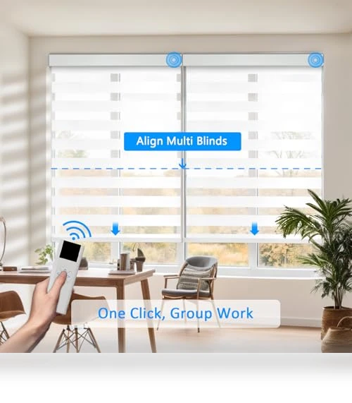 Motorized Zebra Blinds — Honeycomb, COOLWINDS