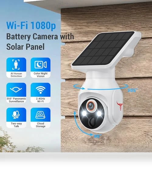 1080p Security Camera with Solar Panel — Security Cameras, FameVibe