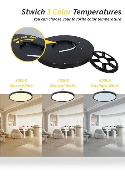 16 Inch Led Flush Mount Ceiling Light — Overhead Lighting, Bright Future Lighting