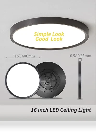 16 Inch Led Flush Mount Ceiling Light — Overhead Lighting, Bright Future Lighting