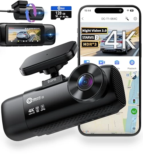 4K 3 Channel Dash Cam — Rearview Cameras for Cars, OMBAR