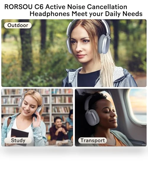 Active Noise Cancelling Headphones — Over-Ear Headphones, RORSOU
