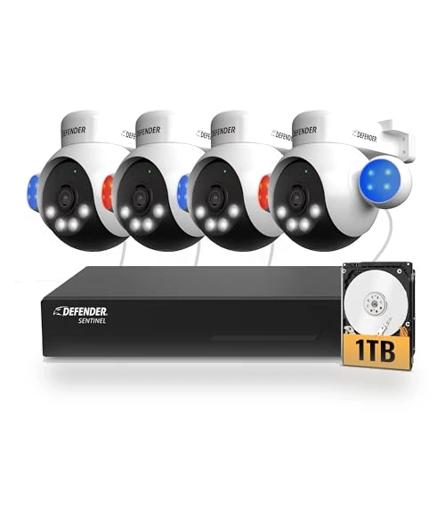 AI Powered Sentinel 4K Wired Security Camera System — Outdoor Security Cameras, Defender