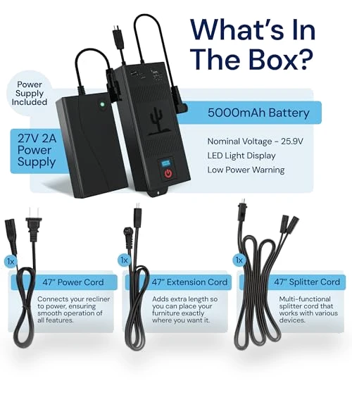 Big Battery Pack for Reclining Furniture — Batteries, The Blue Cactus Company