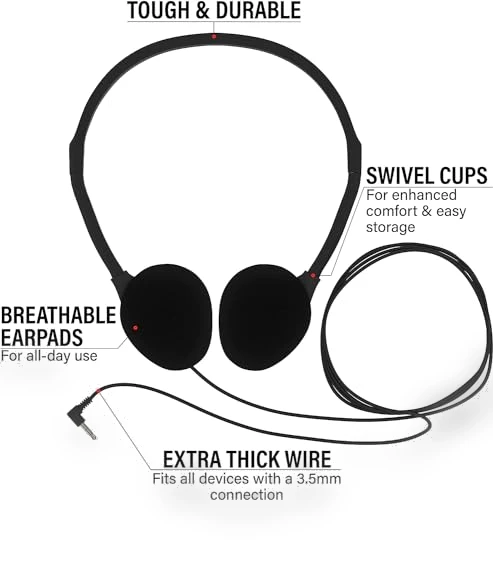 Bulk Classroom Student Headphones — In-Ear Headphones, Maeline