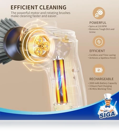 Electric Spin Scrubber — Brushes, MR.SIGA