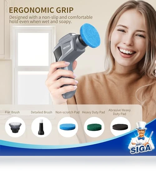 Electric Spin Scrubber — Brushes, MR.SIGA