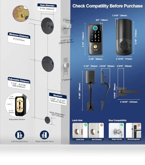 Keyless Entry Smart Lock Set — Deadbolts, hornbill