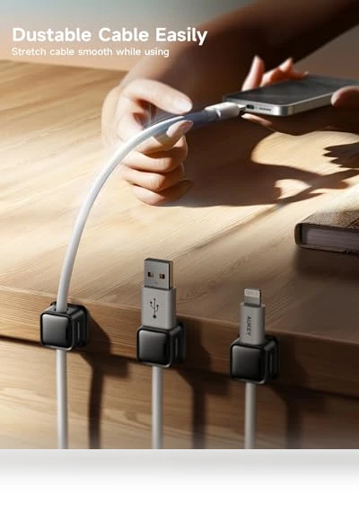 Magnetic Desk Cable Clips Organizer — Cable Organizers, smofish