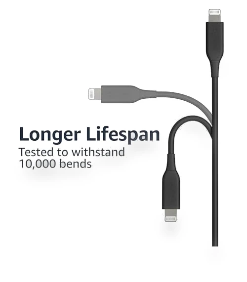 MFi Certified Lightning Charger Cable — Lightning, Amazon Basics