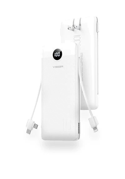 Portable Charger with Built-in Cables — Charging Solutions, VEGER