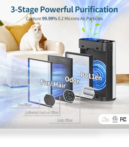 Powerful Air Purifier for Home Large Room — Activated Carbon Air Purifiers, ECOSELF