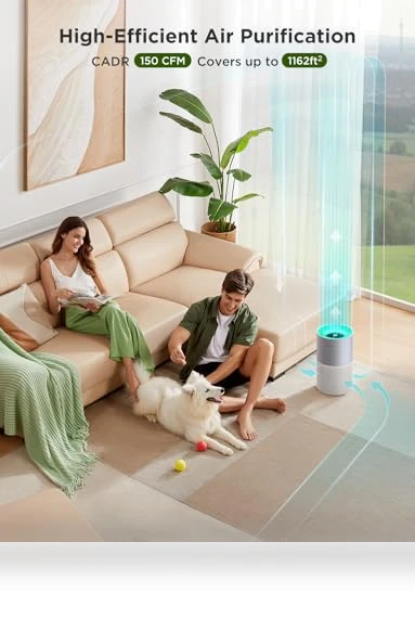 Smart Air Purifier for Homes and Large Rooms — Activated Carbon Air Purifiers, GoveeLife
