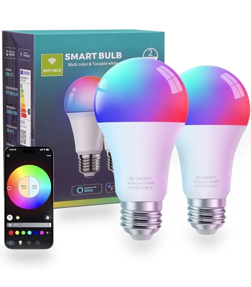 Smart Light Bulbs 2 Pack — LED, FRIDEKO HOME