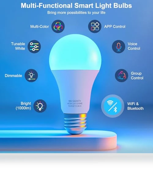 Smart Light Bulbs 2 Pack — LED, FRIDEKO HOME